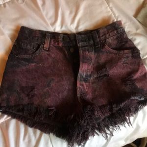 Cut off denim shorts